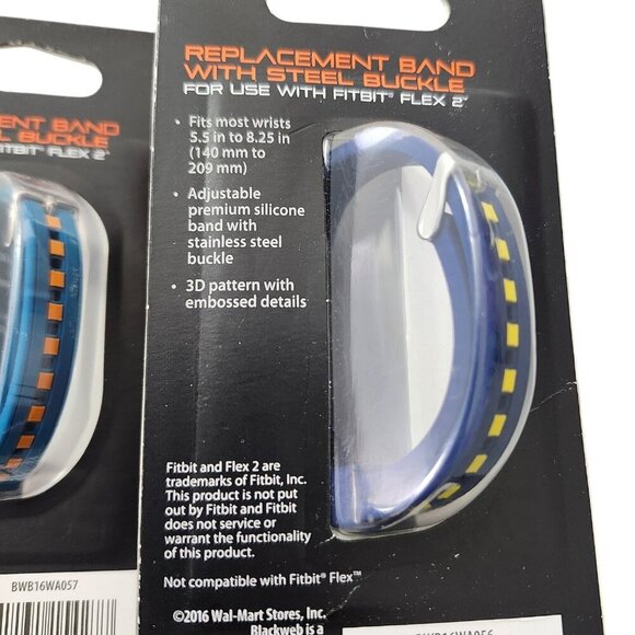🪻BOGO🪻 2 Blackweb Replacement‎ Bands with Steel Buckles for Fitbit Flex 2 - Picture 6 of 9